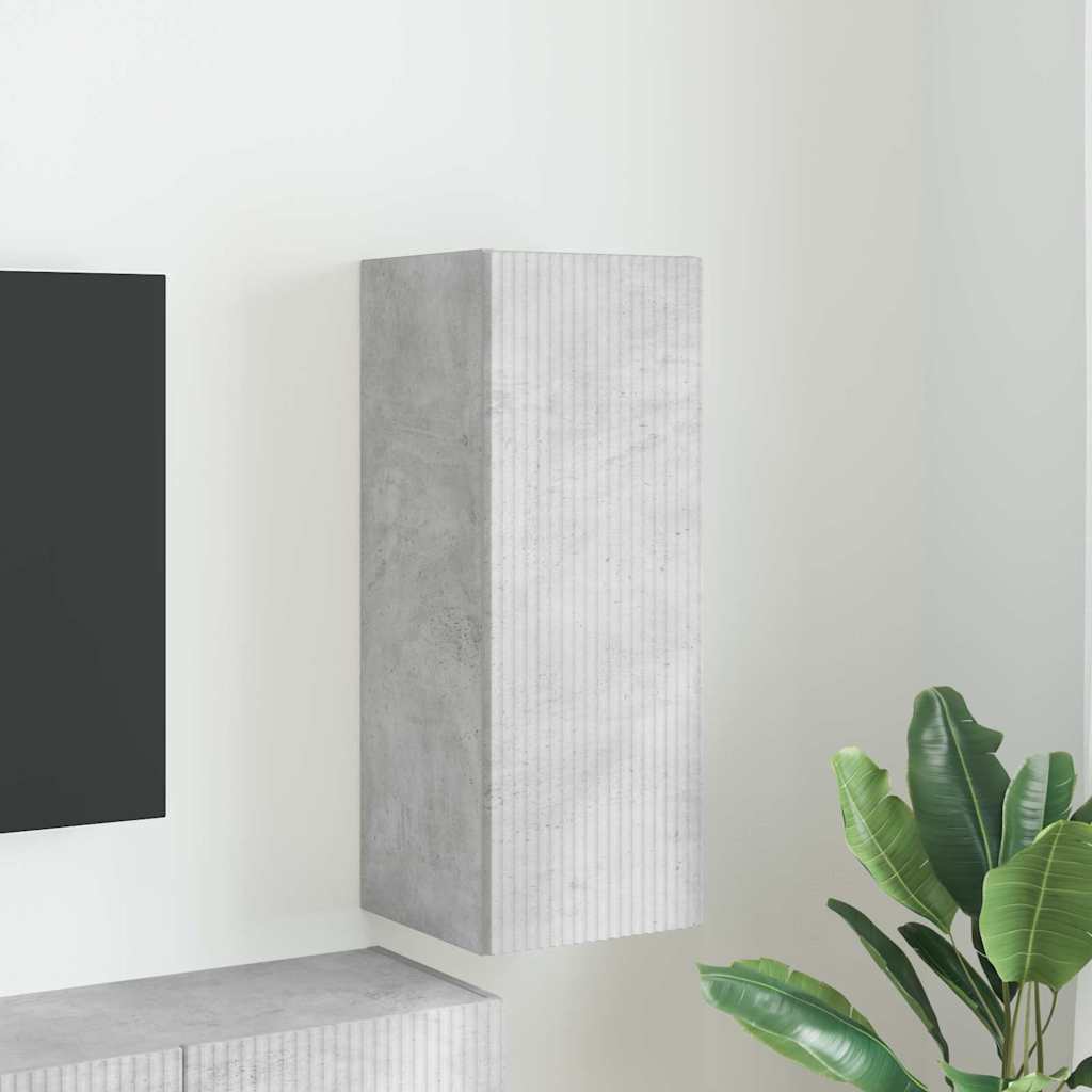 TV vægskab 30 x 31 x 80 cm Betongrå Konstrueret træ