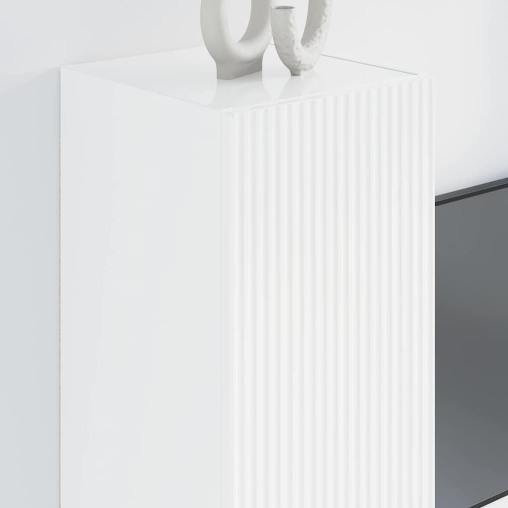 TV vægskab 30 x 31 x 80 cm Gloss Hvid Konstrueret træ