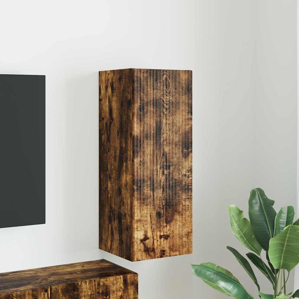 TV vægskab 30 x 31 x 80 cm Røget eg Konstrueret træ