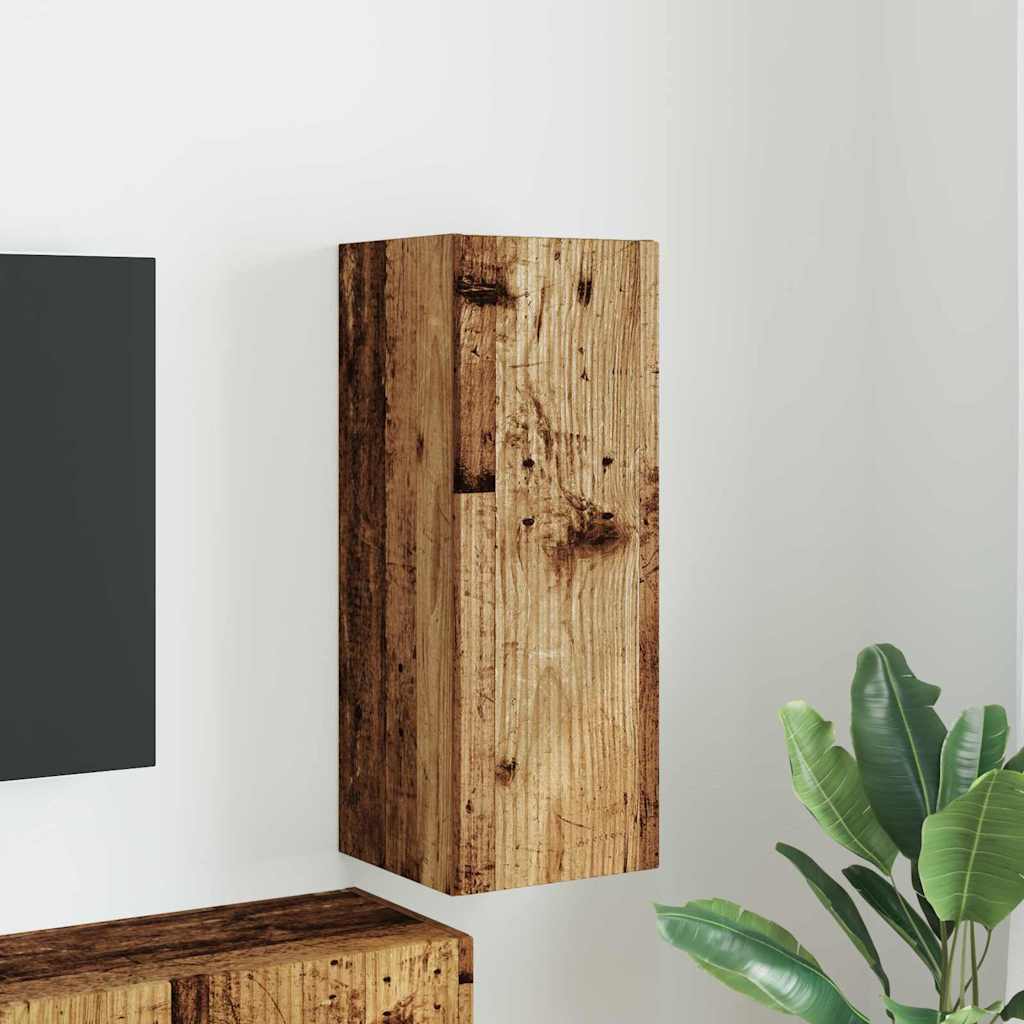 TV vægskab 30 x 31 x 80 cm Gammelt træ Konstrueret træ