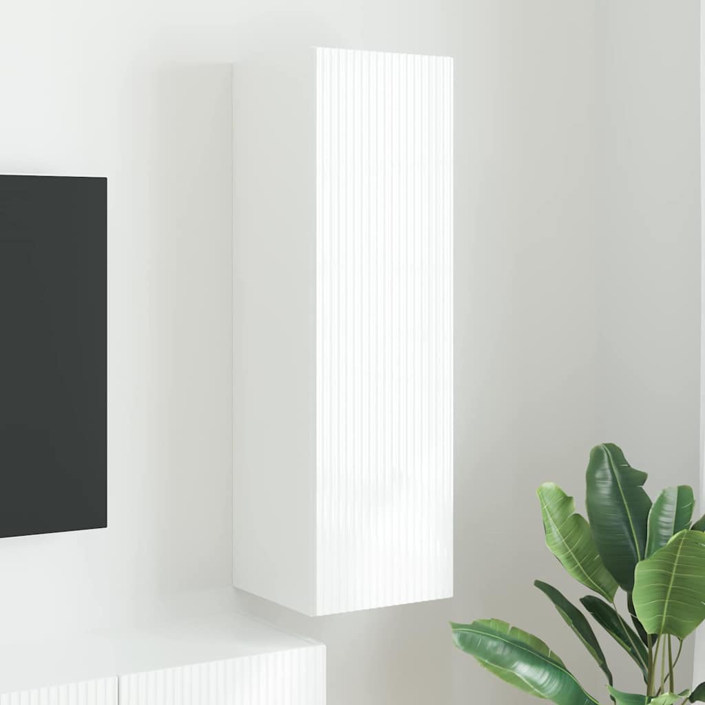 TV vægskab 30 x 31 x 100 cm Hvid Konstrueret træ