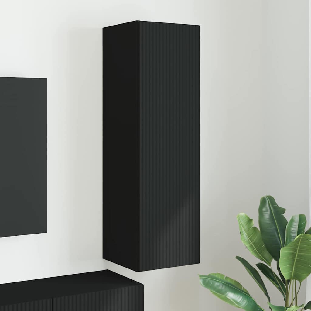 TV vægskab 30 x 31 x 100 cm Sort Konstrueret træ