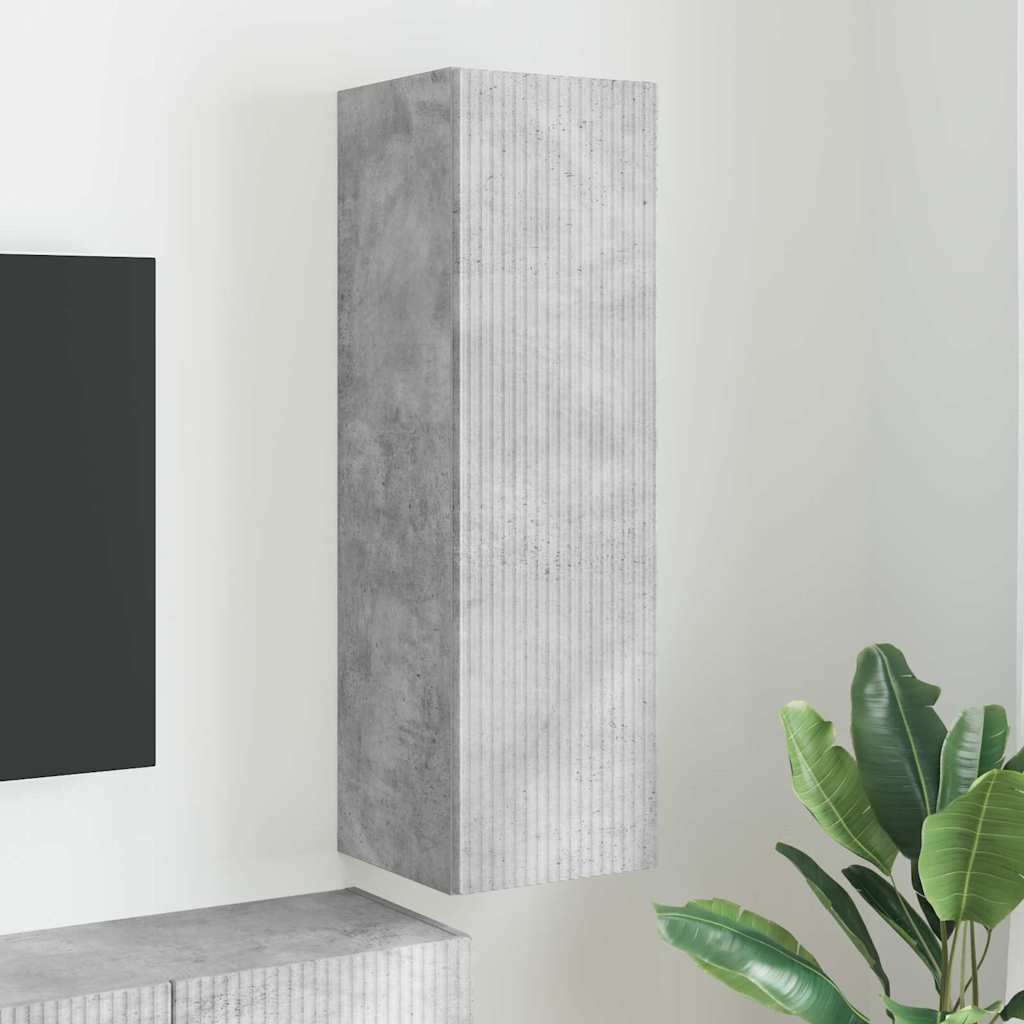 TV vægskab 30 x 31 x 100 cm Betongrå Konstrueret træ