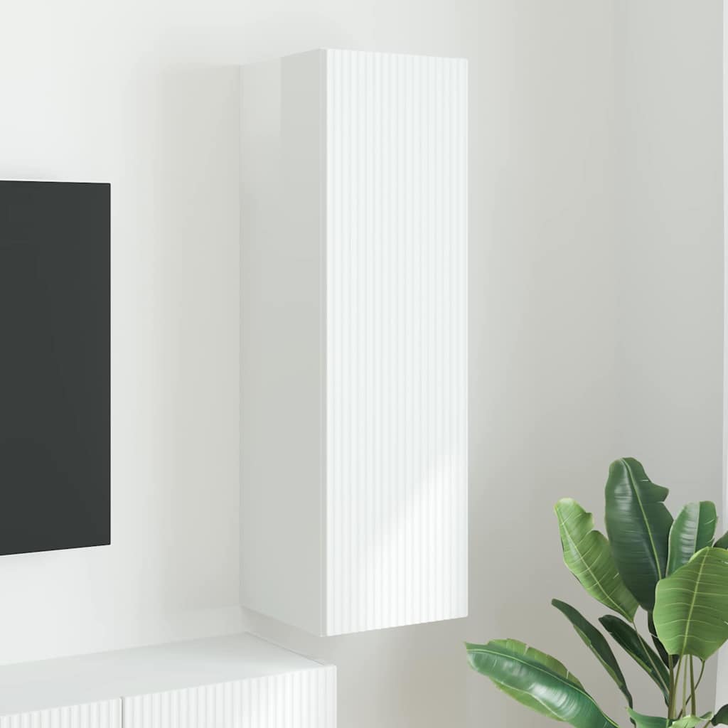 TV vægskab 30 x 31 x 100 cm Gloss Hvid Konstrueret træ