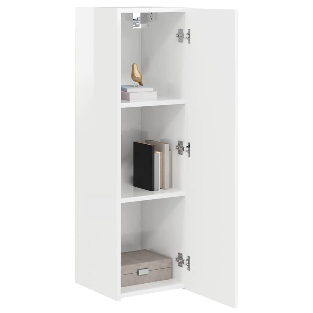 TV vægskab 30 x 31 x 100 cm Gloss Hvid Konstrueret træ