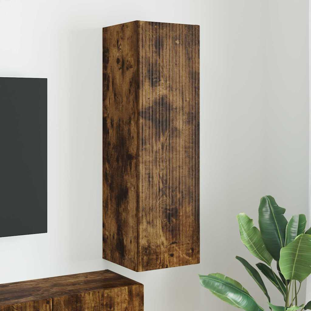 TV vægskab 30 x 31 x 100 cm Røget eg Konstrueret træ