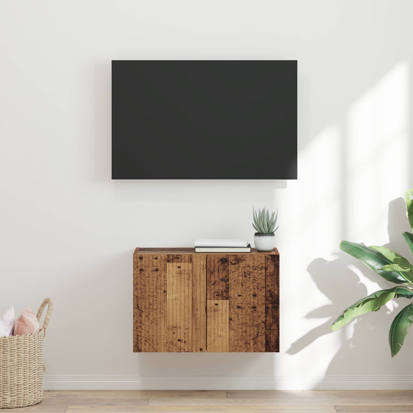 TV vægskab 59,5 x 31 x 40 cm Gammelt træ Konstrueret træ
