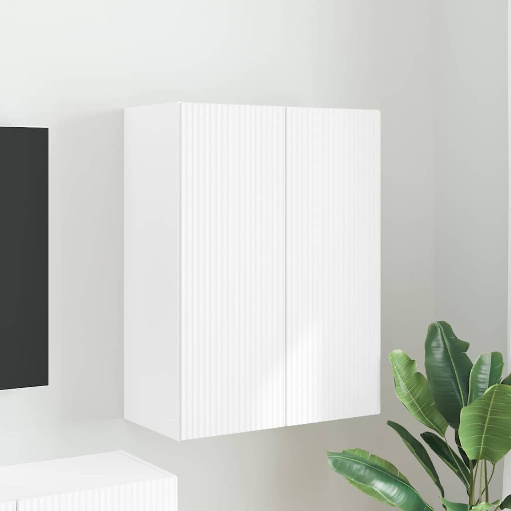 TV vægskab 59,5 x 31 x 80 cm Hvid Konstrueret træ