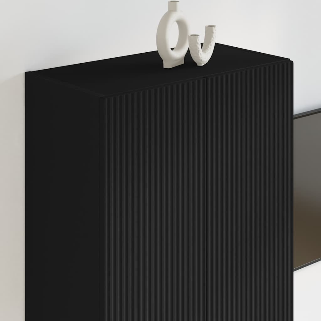 TV vægskab 59,5 x 31 x 80 cm Sort Konstrueret træ