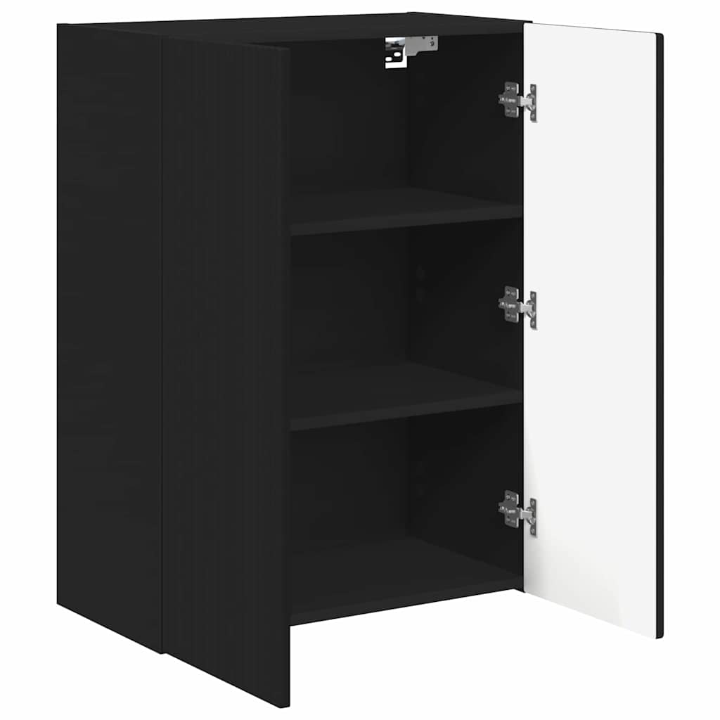 TV vægskab 59,5 x 31 x 80 cm Sort Konstrueret træ