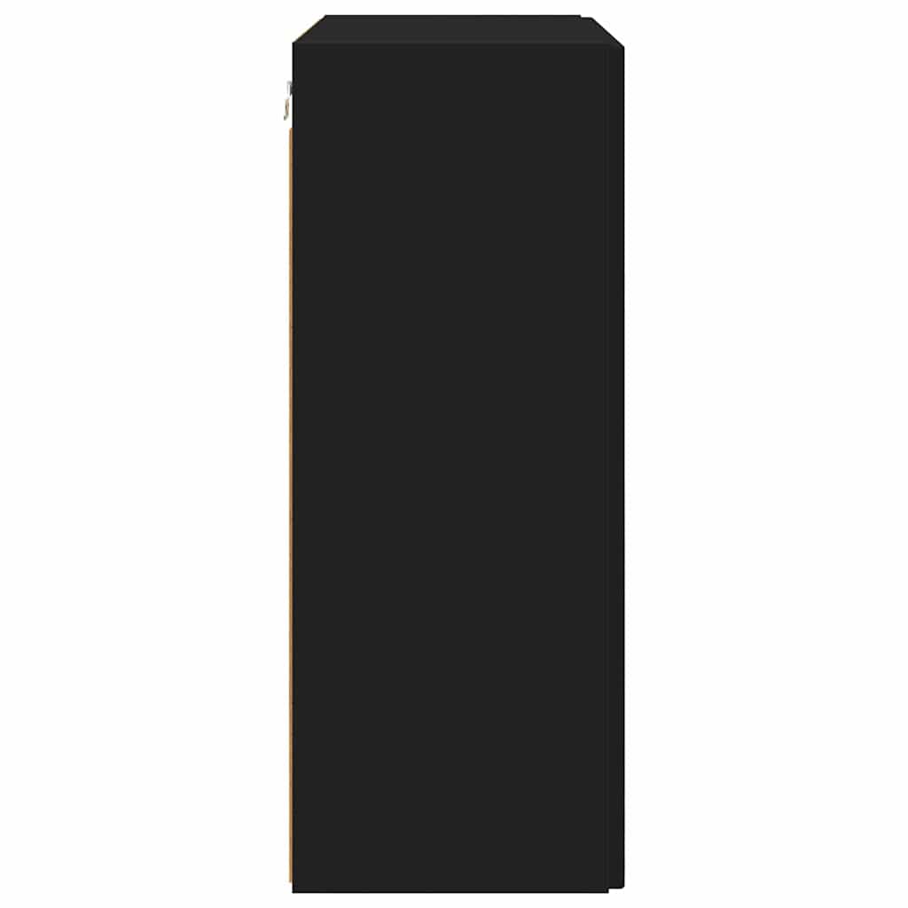 TV vægskab 59,5 x 31 x 80 cm Sort Konstrueret træ