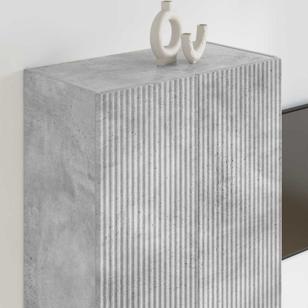 TV vægskab 59,5 x 31 x 80 cm Beton Grå Konstrueret træ