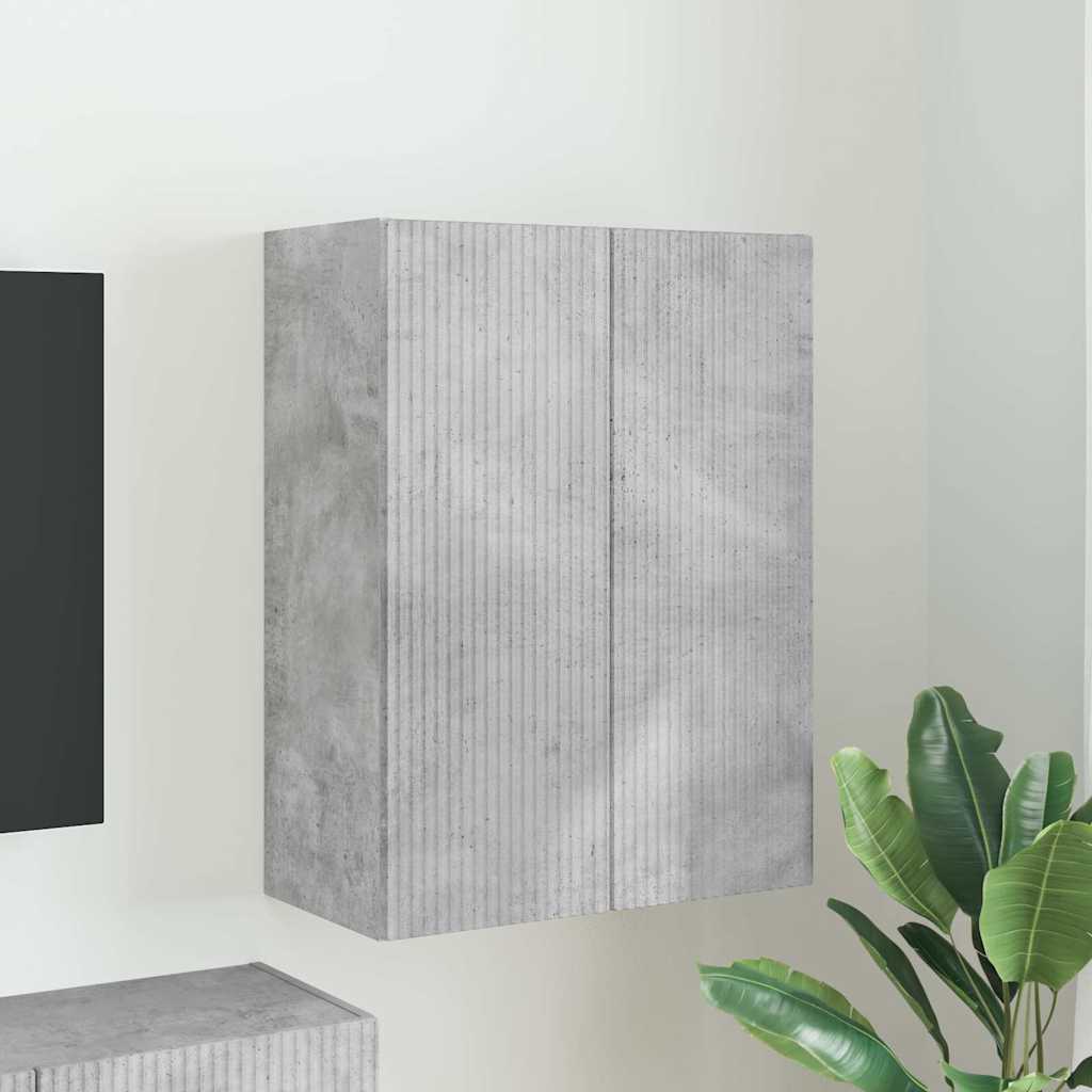 TV vægskab 59,5 x 31 x 80 cm Beton Grå Konstrueret træ