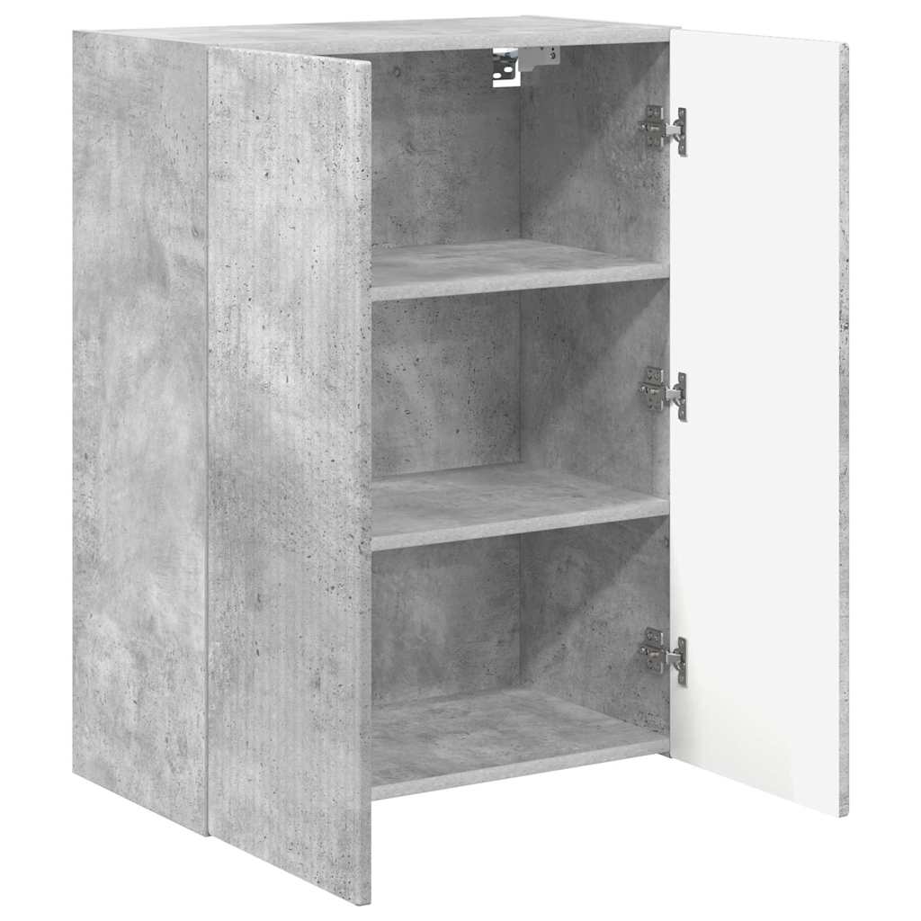 TV vægskab 59,5 x 31 x 80 cm Beton Grå Konstrueret træ