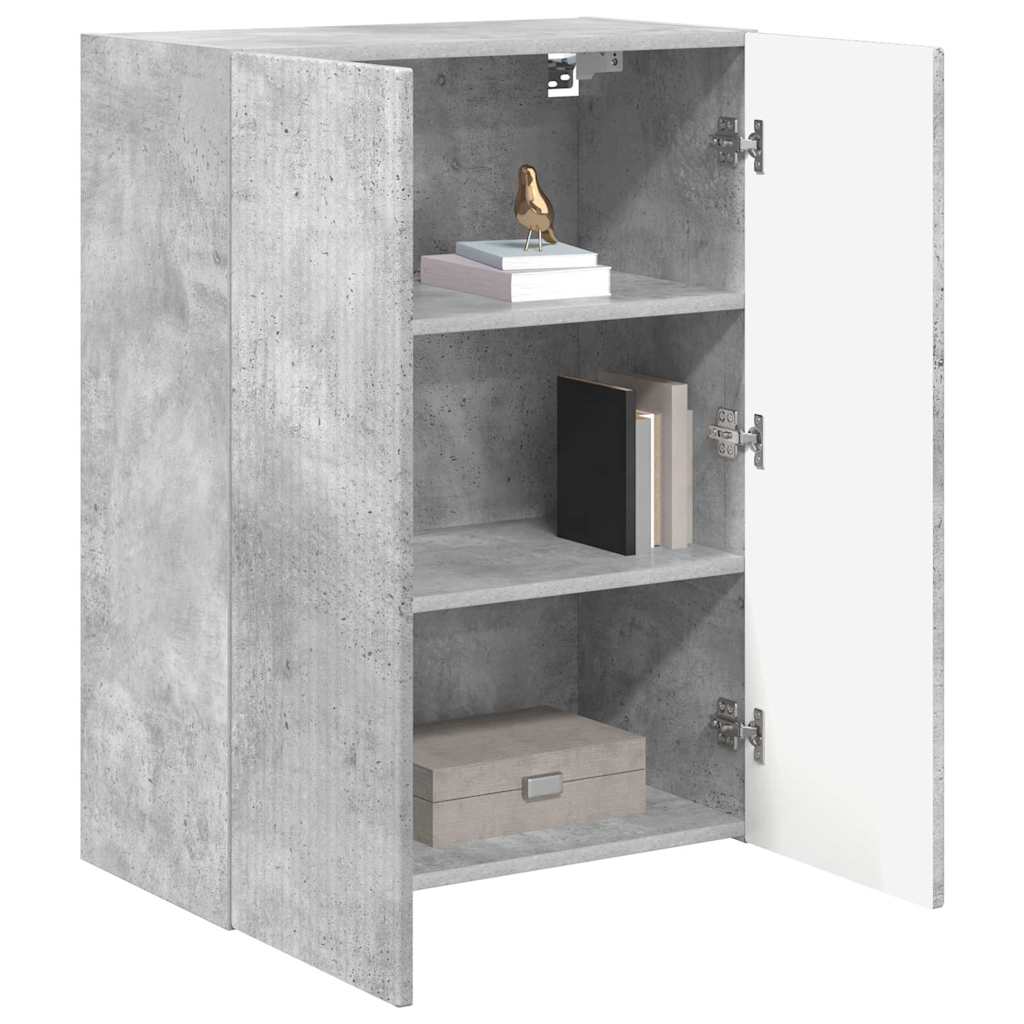 TV vægskab 59,5 x 31 x 80 cm Beton Grå Konstrueret træ