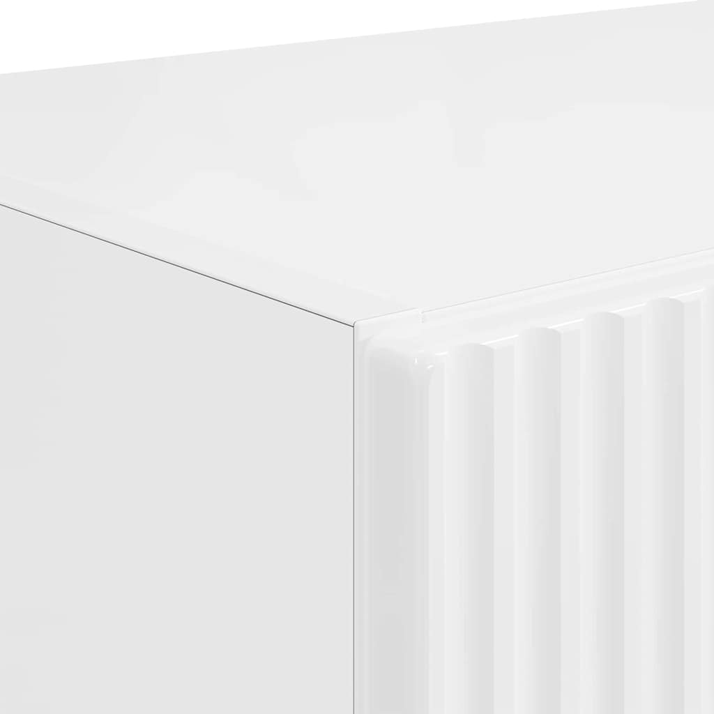 TV vægskab 59,5 x 31 x 80 cm Høj gloss hvid Konstrueret træ