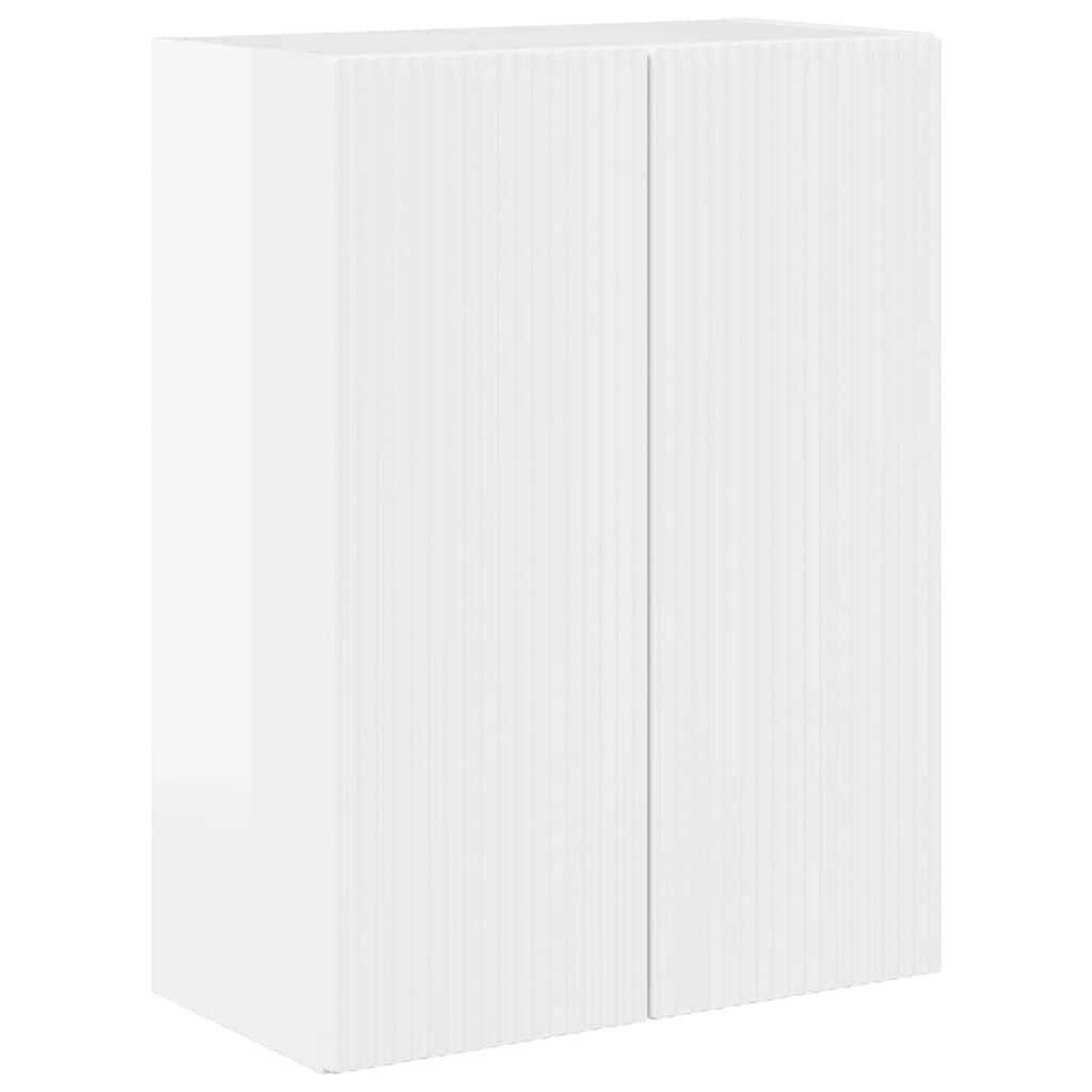TV vægskab 59,5 x 31 x 80 cm Høj gloss hvid Konstrueret træ