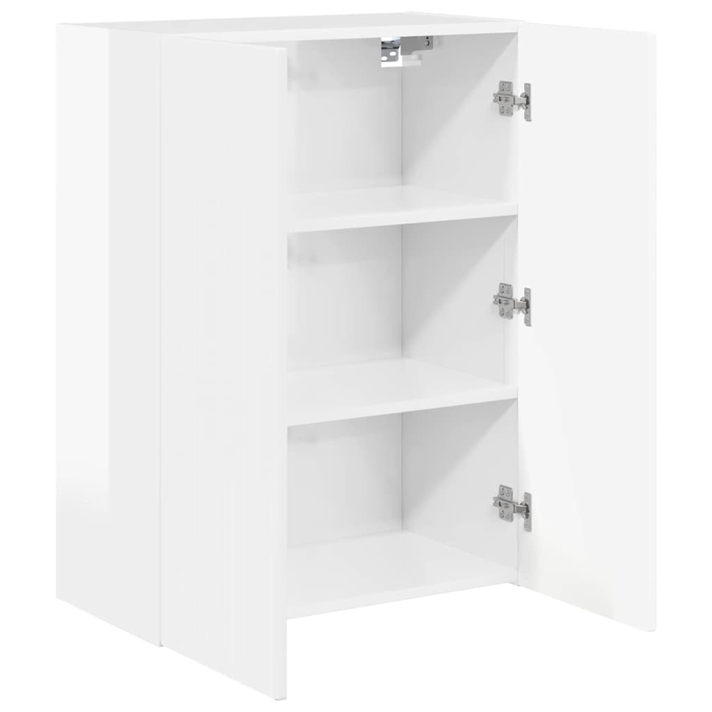 TV vægskab 59,5 x 31 x 80 cm Høj gloss hvid Konstrueret træ