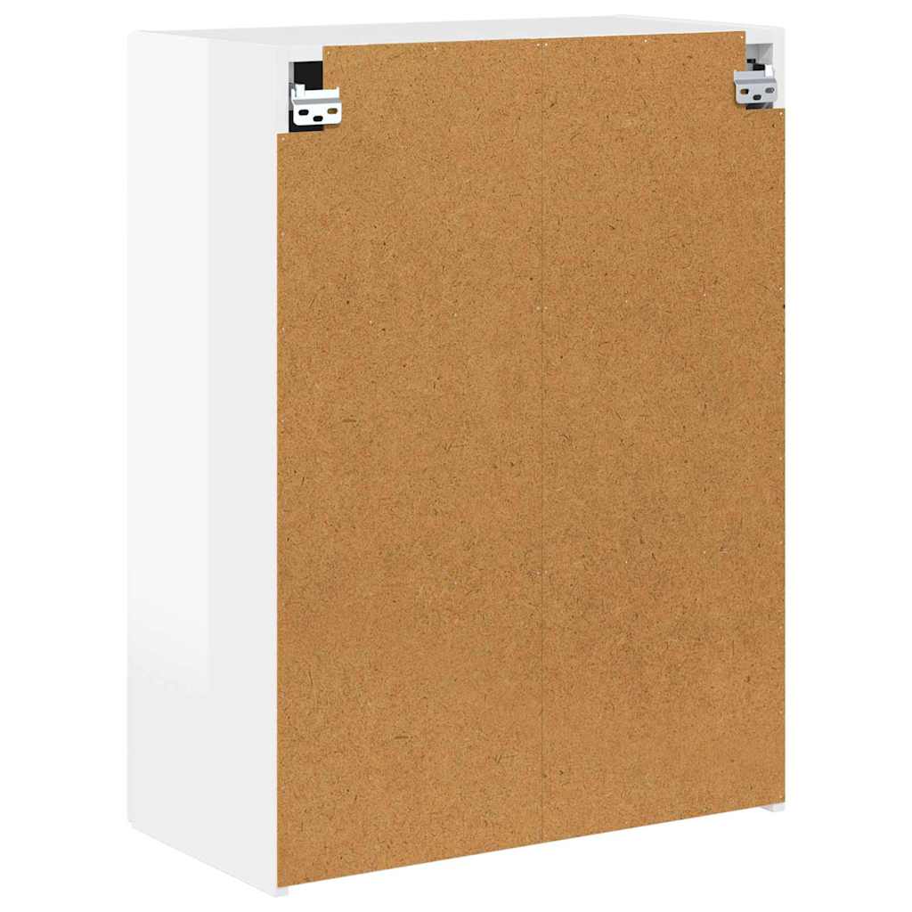 TV vægskab 59,5 x 31 x 80 cm Høj gloss hvid Konstrueret træ
