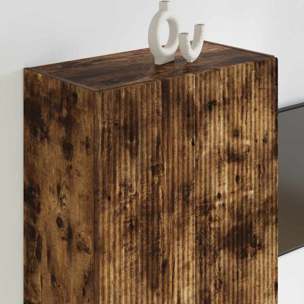 TV vægskab 59,5 x 31 x 80 cm Røget eg Konstrueret træ