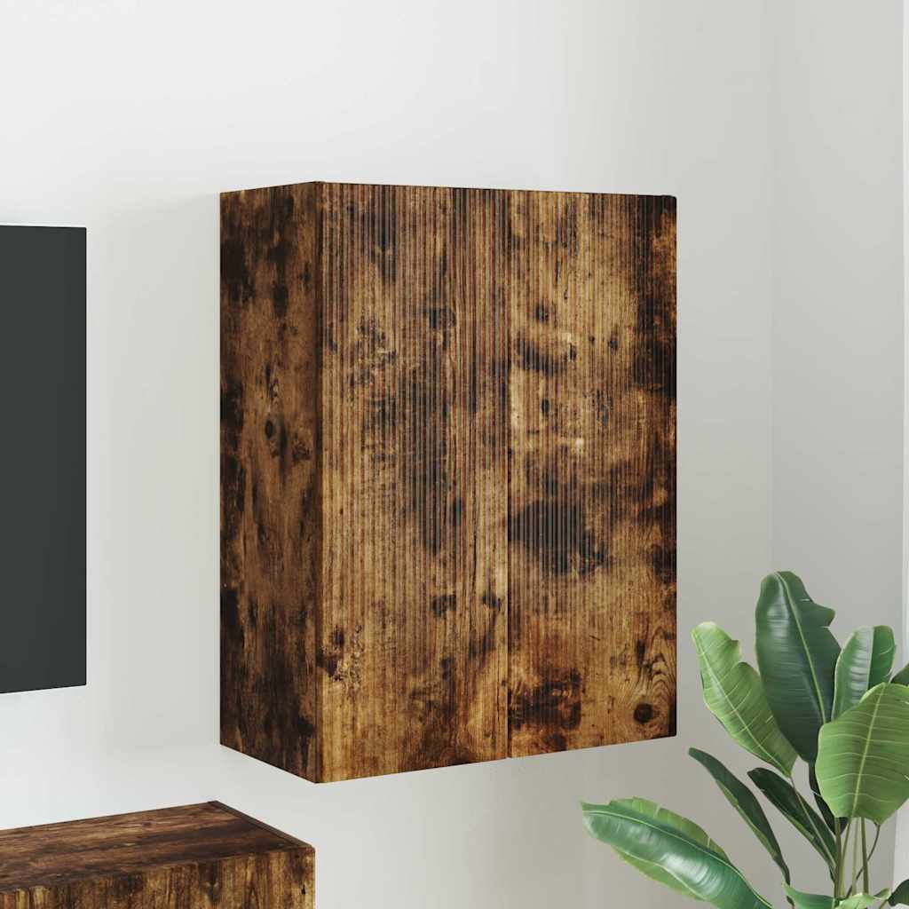 TV vægskab 59,5 x 31 x 80 cm Røget eg Konstrueret træ