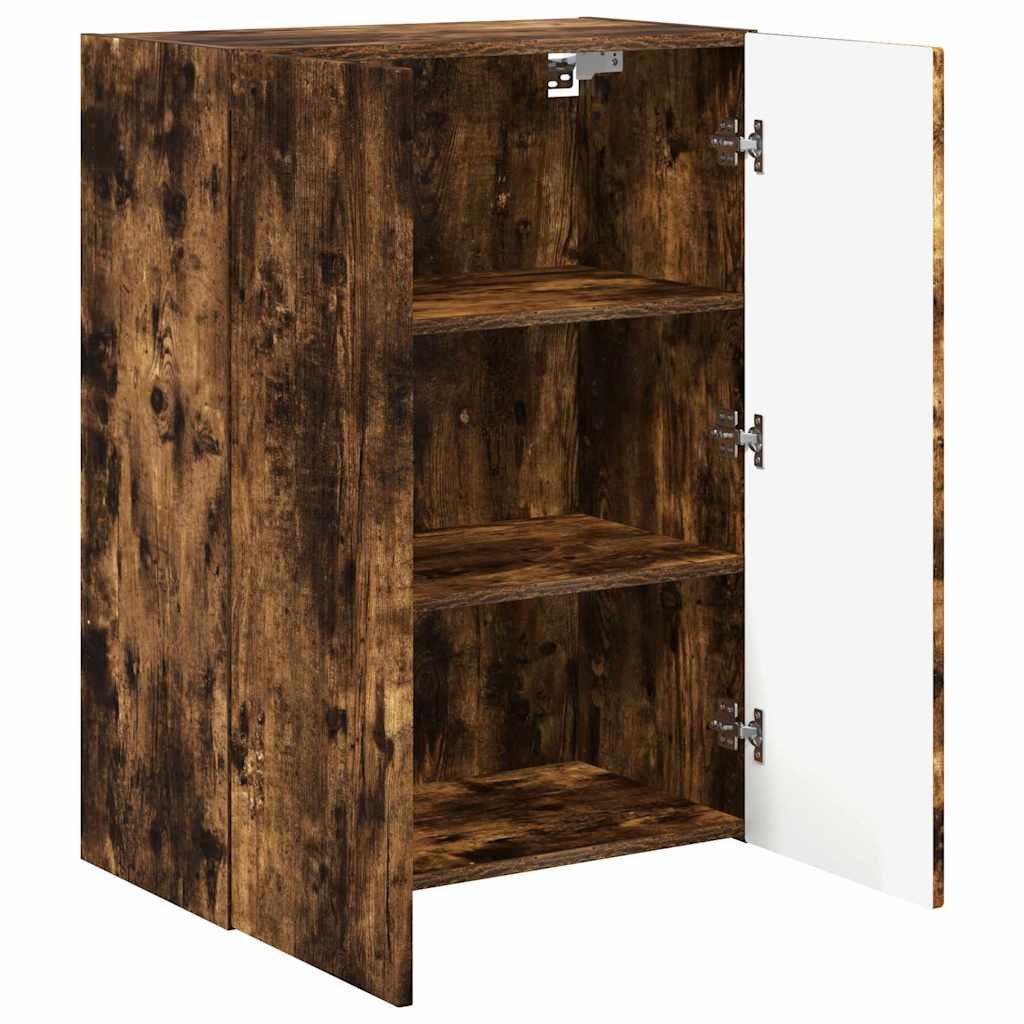 TV vægskab 59,5 x 31 x 80 cm Røget eg Konstrueret træ
