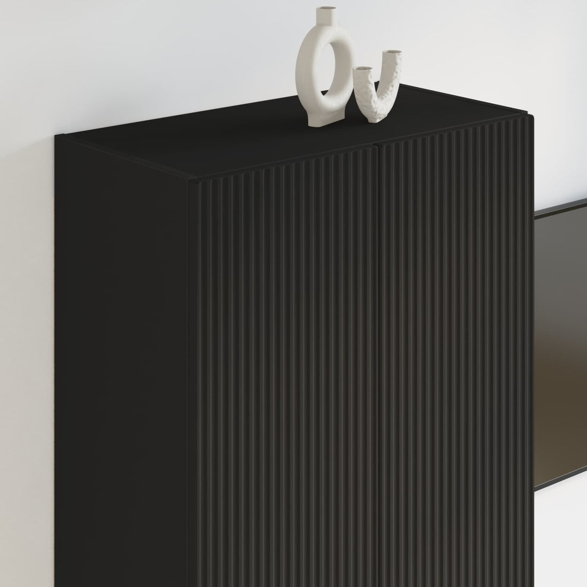 TV vægskab 59,5 x 31 x 100 cm Sort Konstrueret træ