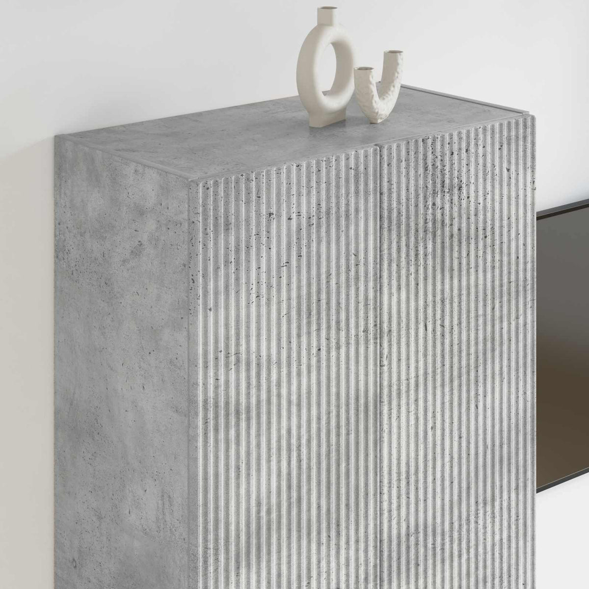 TV vægskab 59,5 x 31 x 100 cm Beton Grå Konstrueret træ