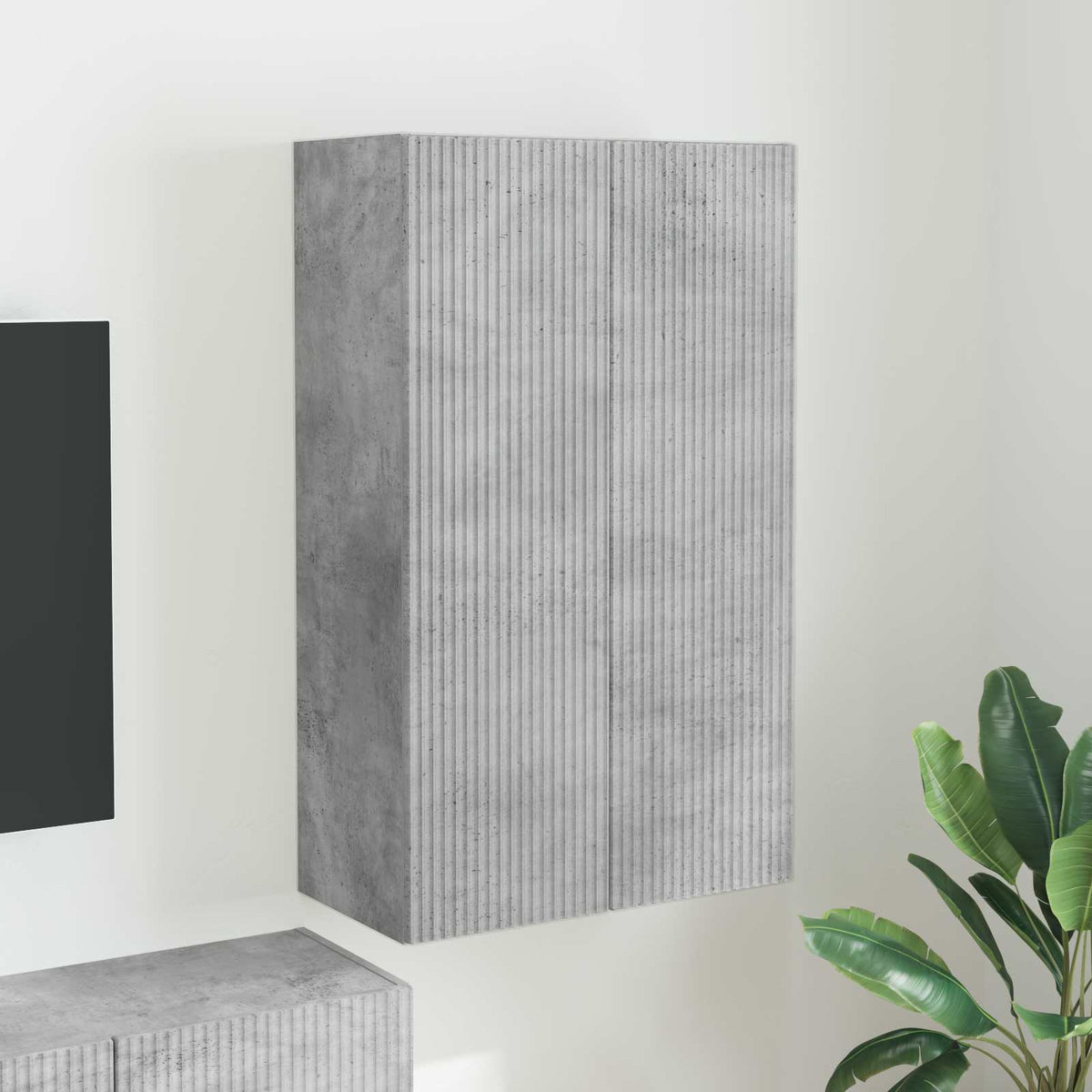 TV vægskab 59,5 x 31 x 100 cm Beton Grå Konstrueret træ