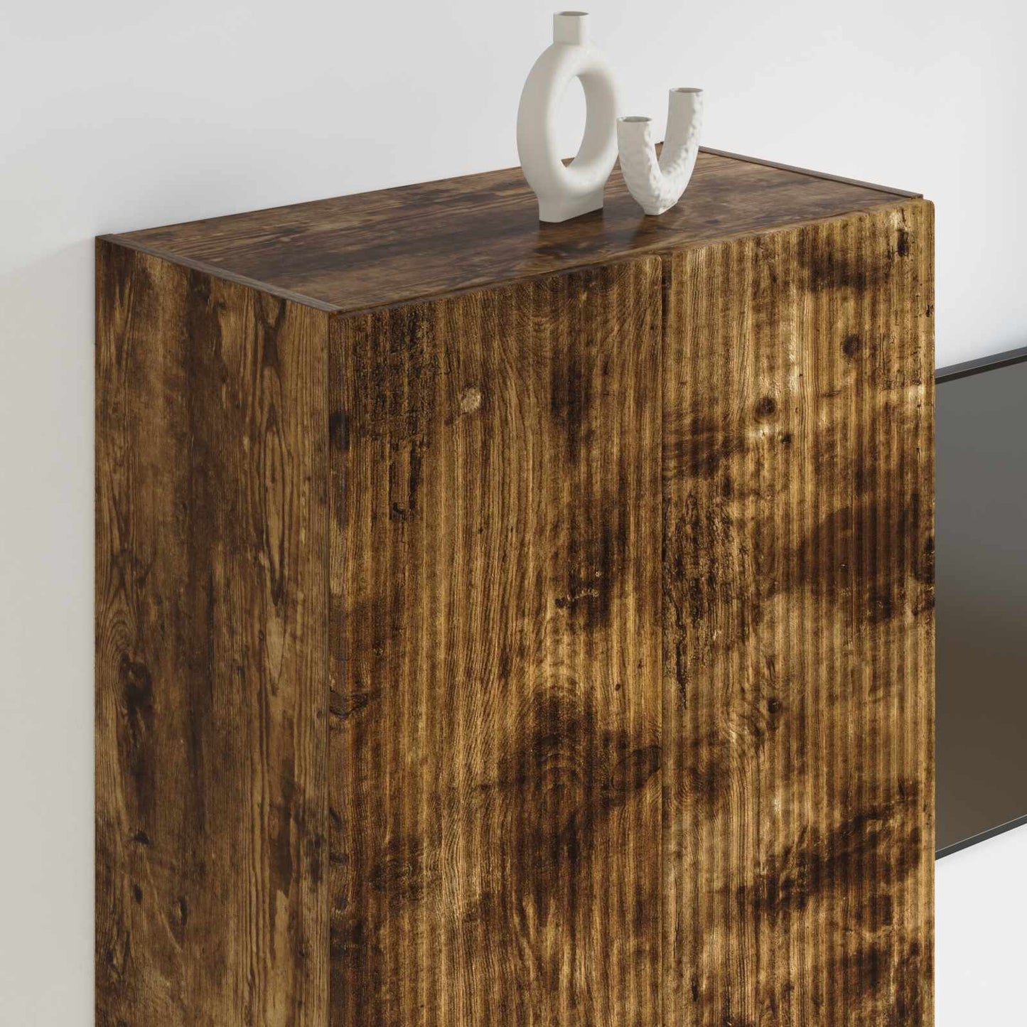 TV vægskab 59,5 x 31 x 100 cm Røget eg Konstrueret træ