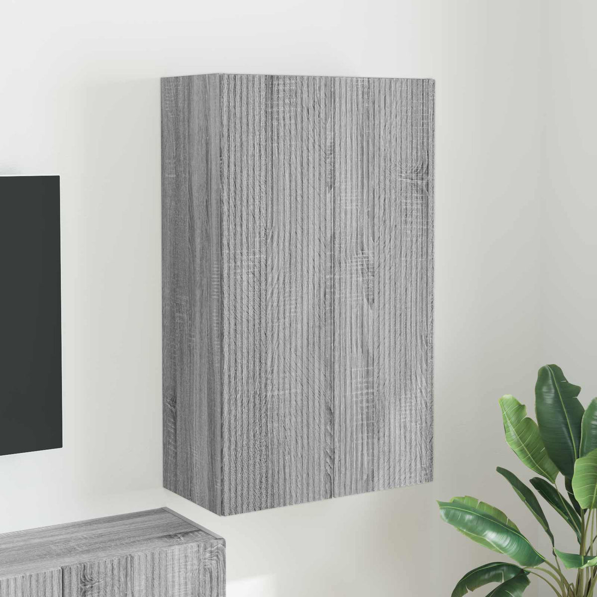 TV vægskab 59,5 x 31 x 100 cm Grå Sonoma Konstrueret træ