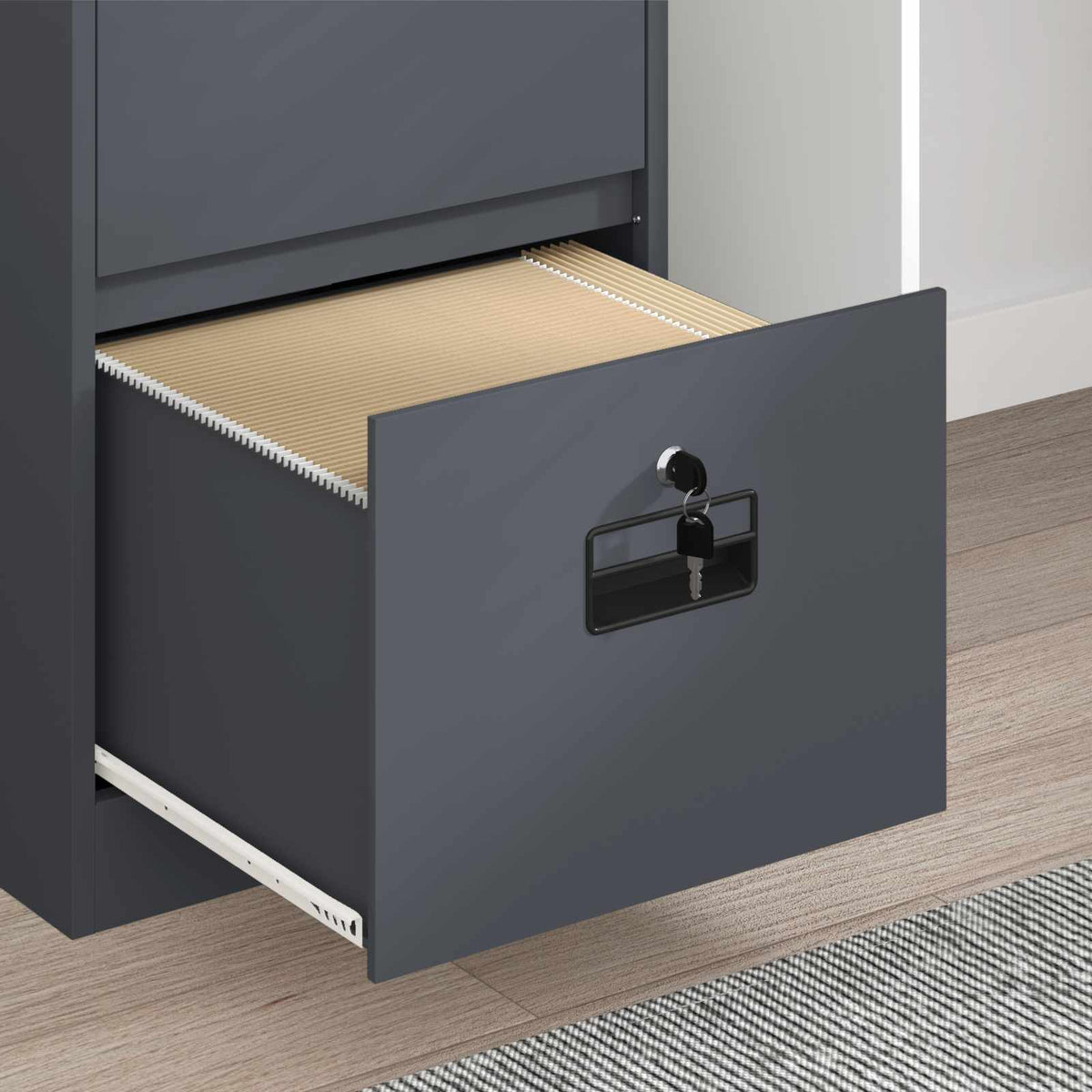 Fil kabinett Antracit 45,5 x 42 x 74,5 cm Koldvalset Stål