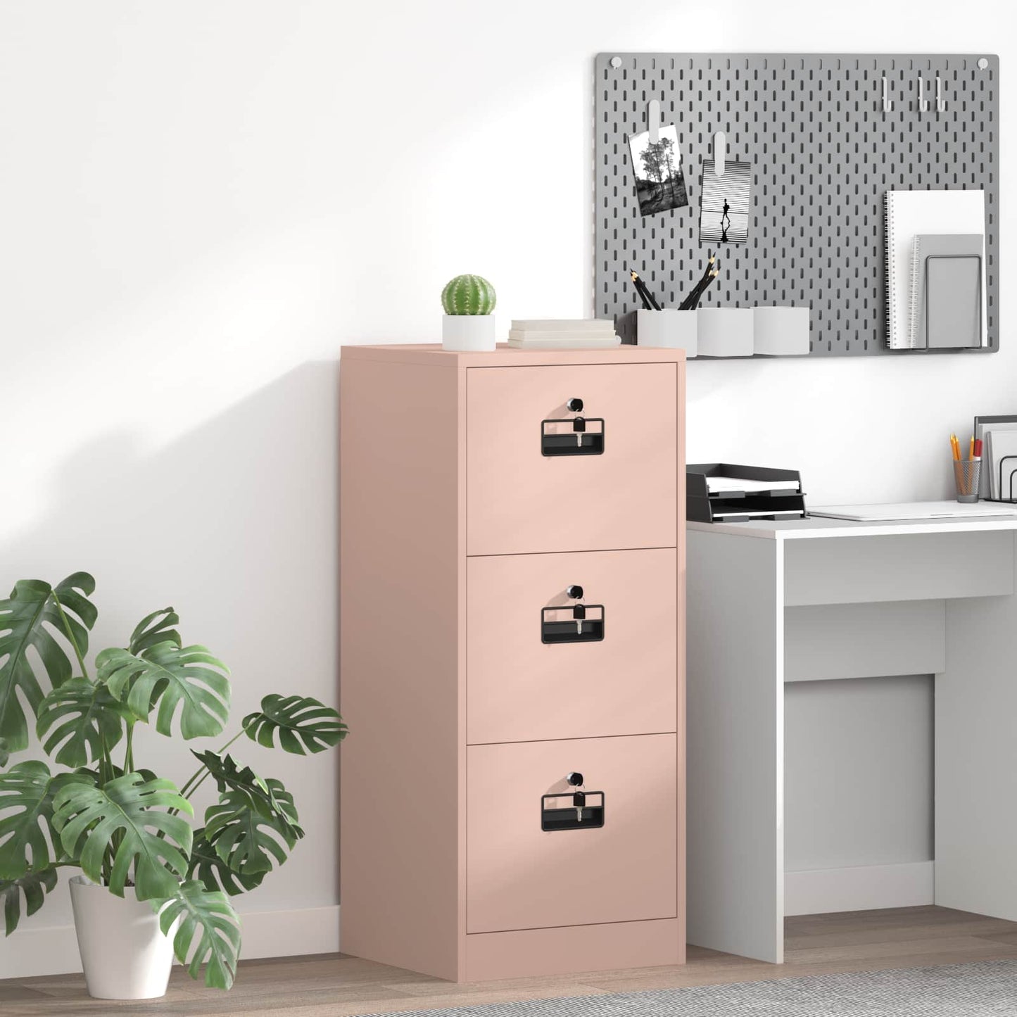 Fil kabinett Lyserød 45,5 x 42 x 106,5 cm Koldvalset Stål