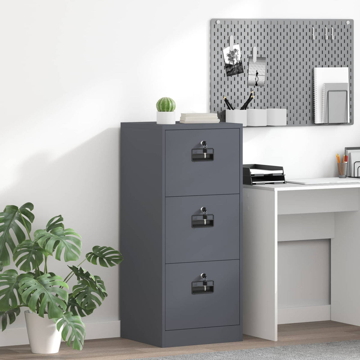 Fil kabinett Antracit 45,5 x 42 x 106,5 cm Koldvalset Stål