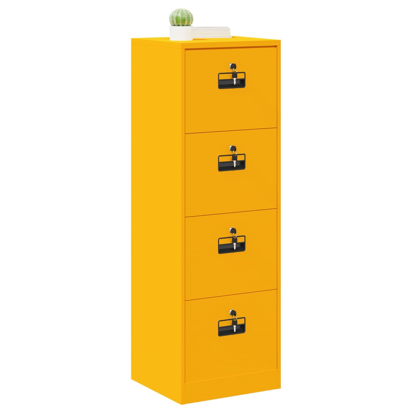 Fil kabinett Sennepsgul 45,5 x 42 x 139 cm Koldvalset Stål