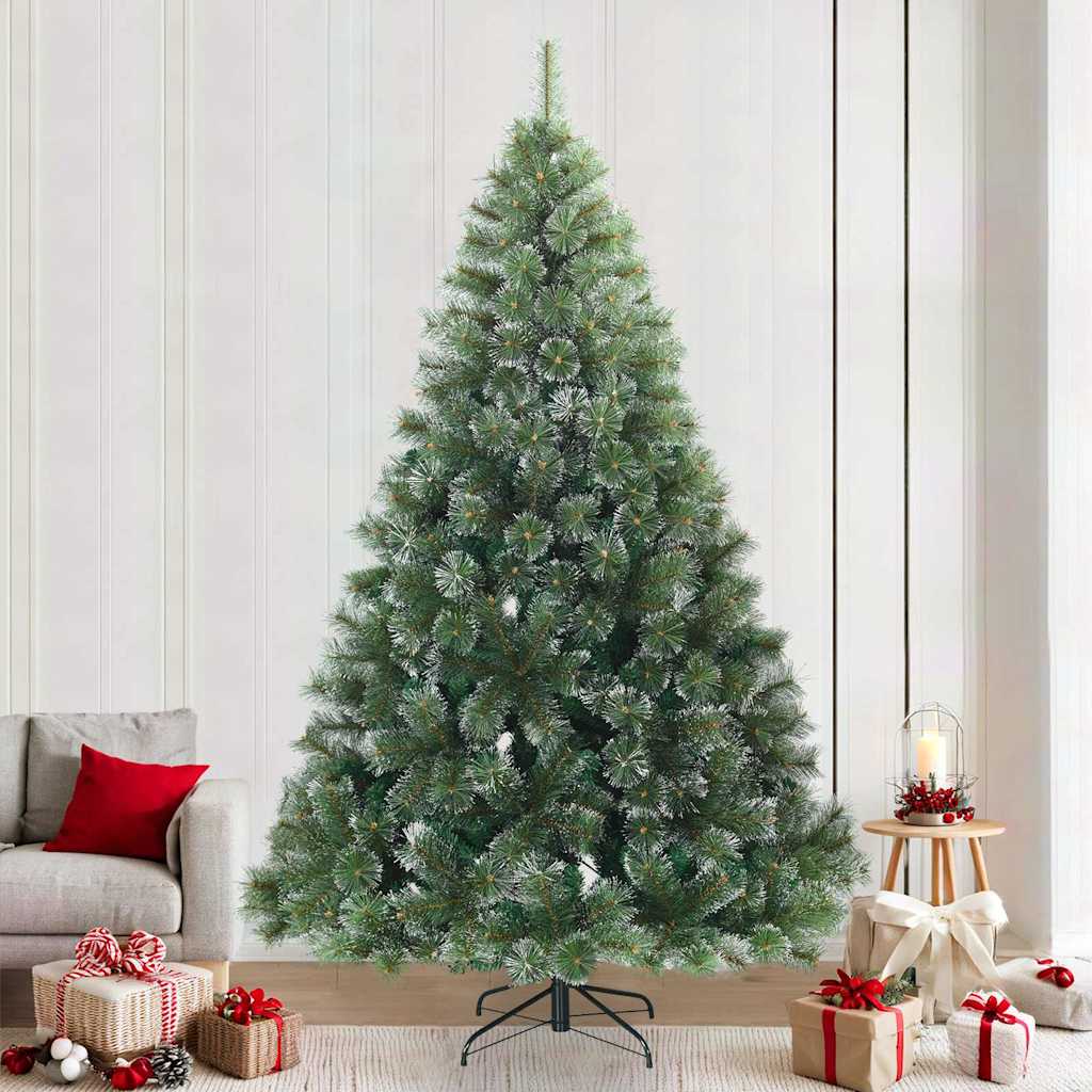 Kunstigt bøjelig juletræ snefløjtet Grøn 240 cm PVC, stål
