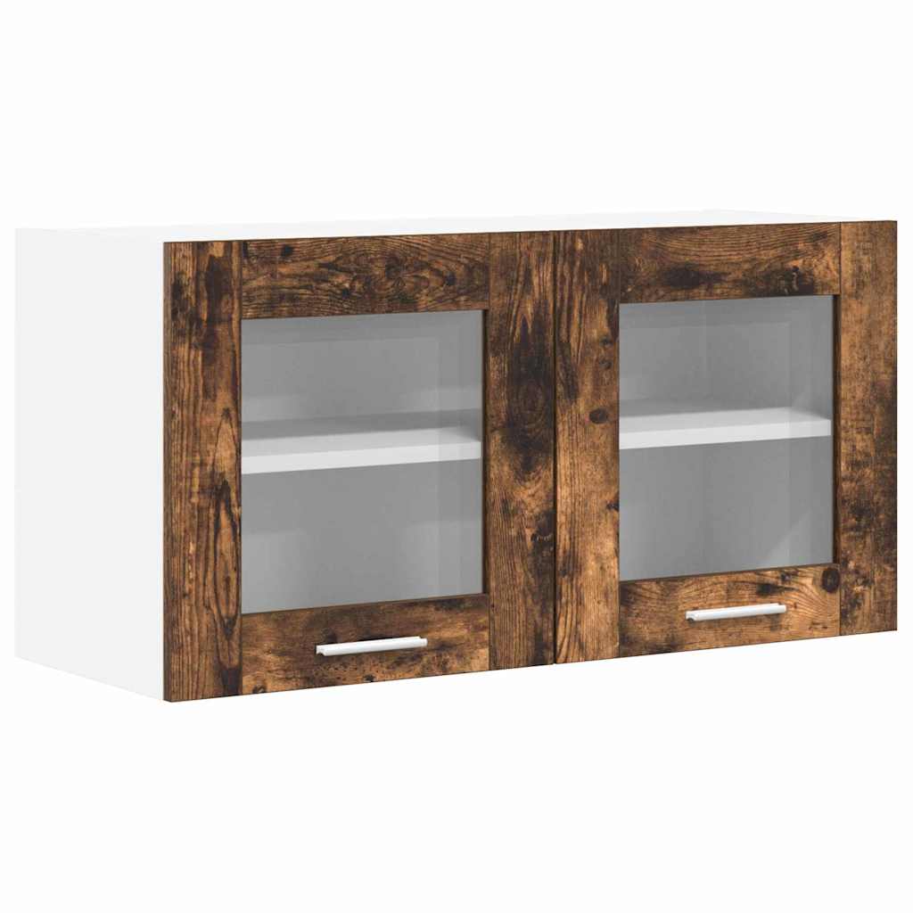 Hængeskab Røget Eg og Hvid 80 x 31 x 40 cm Konstrueret træ