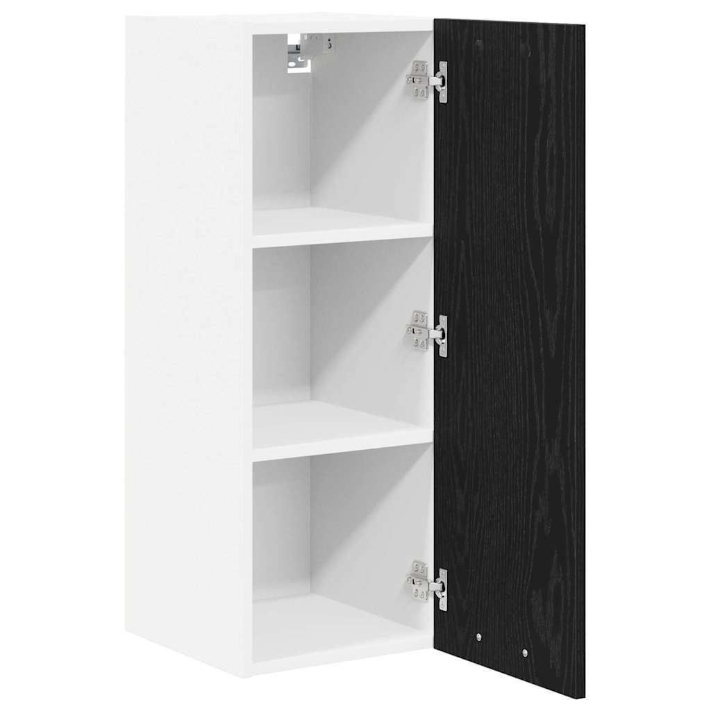 Hængeskab Sort Eg og Hvid 30 x 31 x 80 cm Konstrueret træ