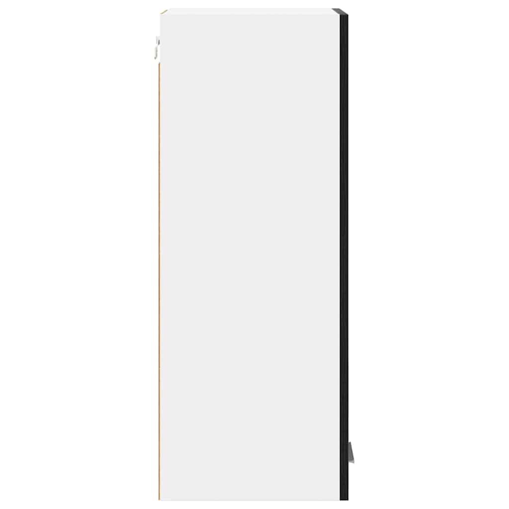 Hængeskab Sort Eg og Hvid 30 x 31 x 80 cm Konstrueret træ