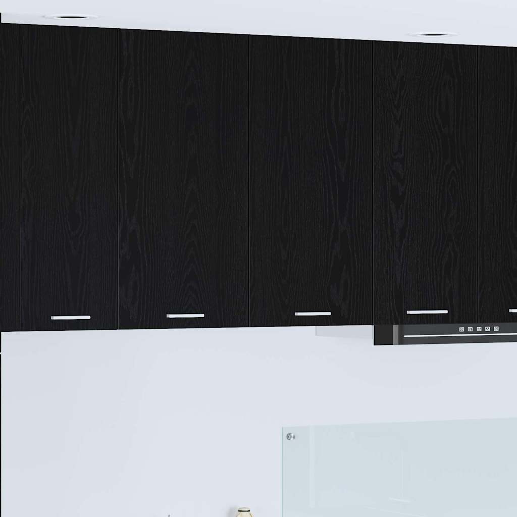 Hængeskab Sort eg 80 x 31 x 80 cm Konstrueret træ