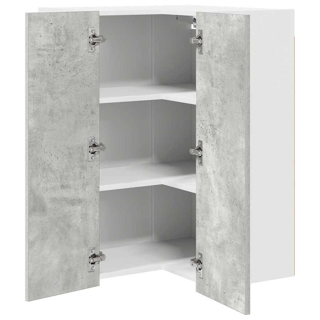 Hængeskab Beton grå og hvid 57 x 57 x 80 cm Konstrueret træ