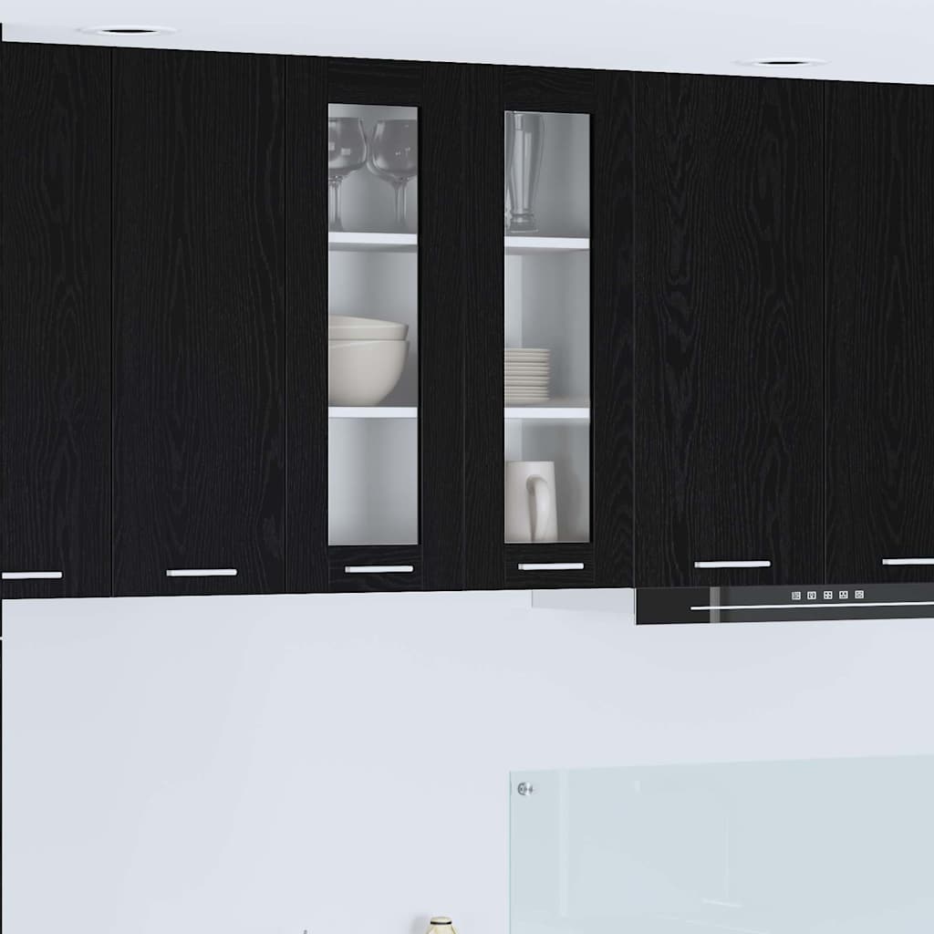 Hængeskab Sort eg 60 x 31 x 80 cm Konstrueret træ