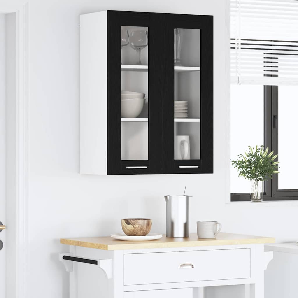 Hængeskab Sort eg 60 x 31 x 80 cm Konstrueret træ