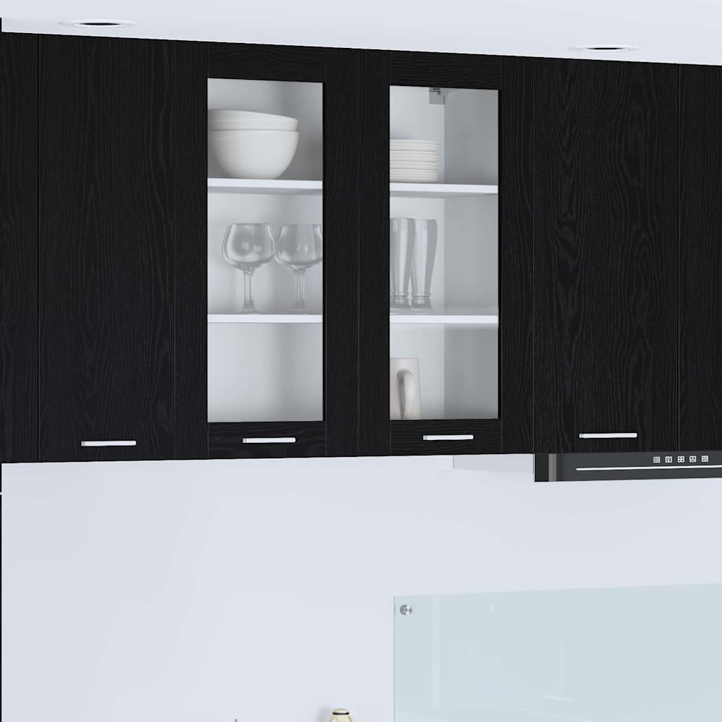 Hængeskab Sort eg 80 x 31 x 80 cm Konstrueret træ