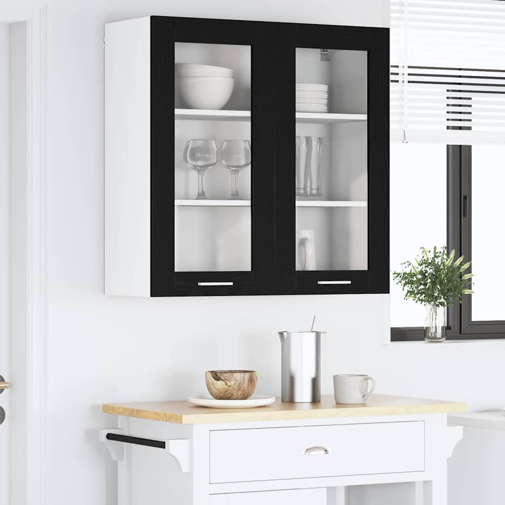 Hængeskab Sort eg 80 x 31 x 80 cm Konstrueret træ