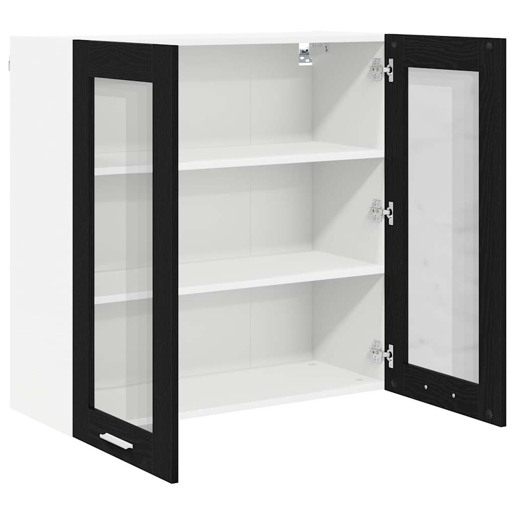 Hængeskab Sort eg 80 x 31 x 80 cm Konstrueret træ