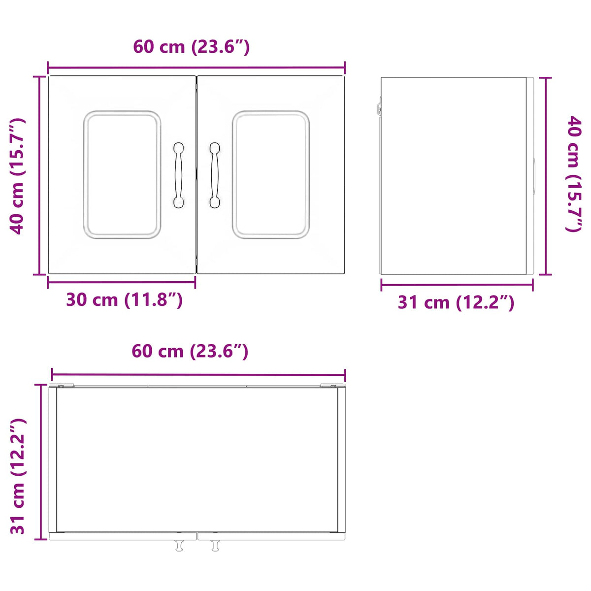 Panel til opvaskemaskine Kalmar Hvid 60 x 31 x 40 cm