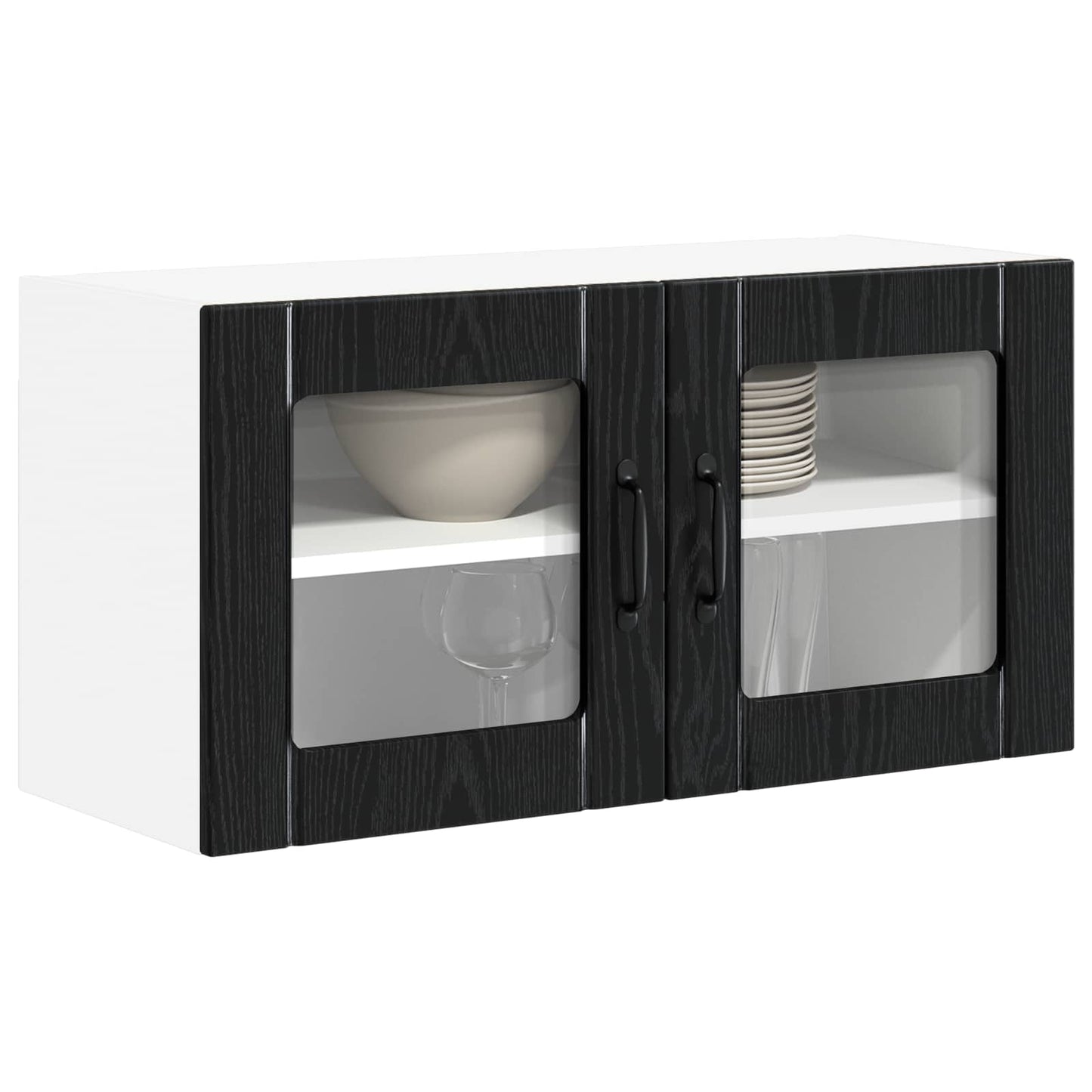 Væglågskab LUCCA Sort eg 80 x 31 x 40 cm Konstrueret træ