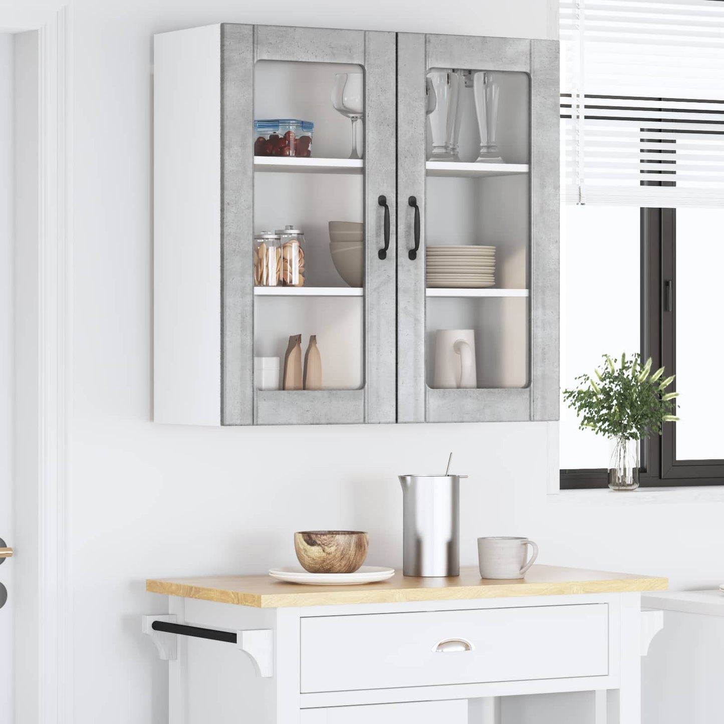 Væglågskab LUCCA Betongrå 80 x 31 x 80 cm Konstrueret træ