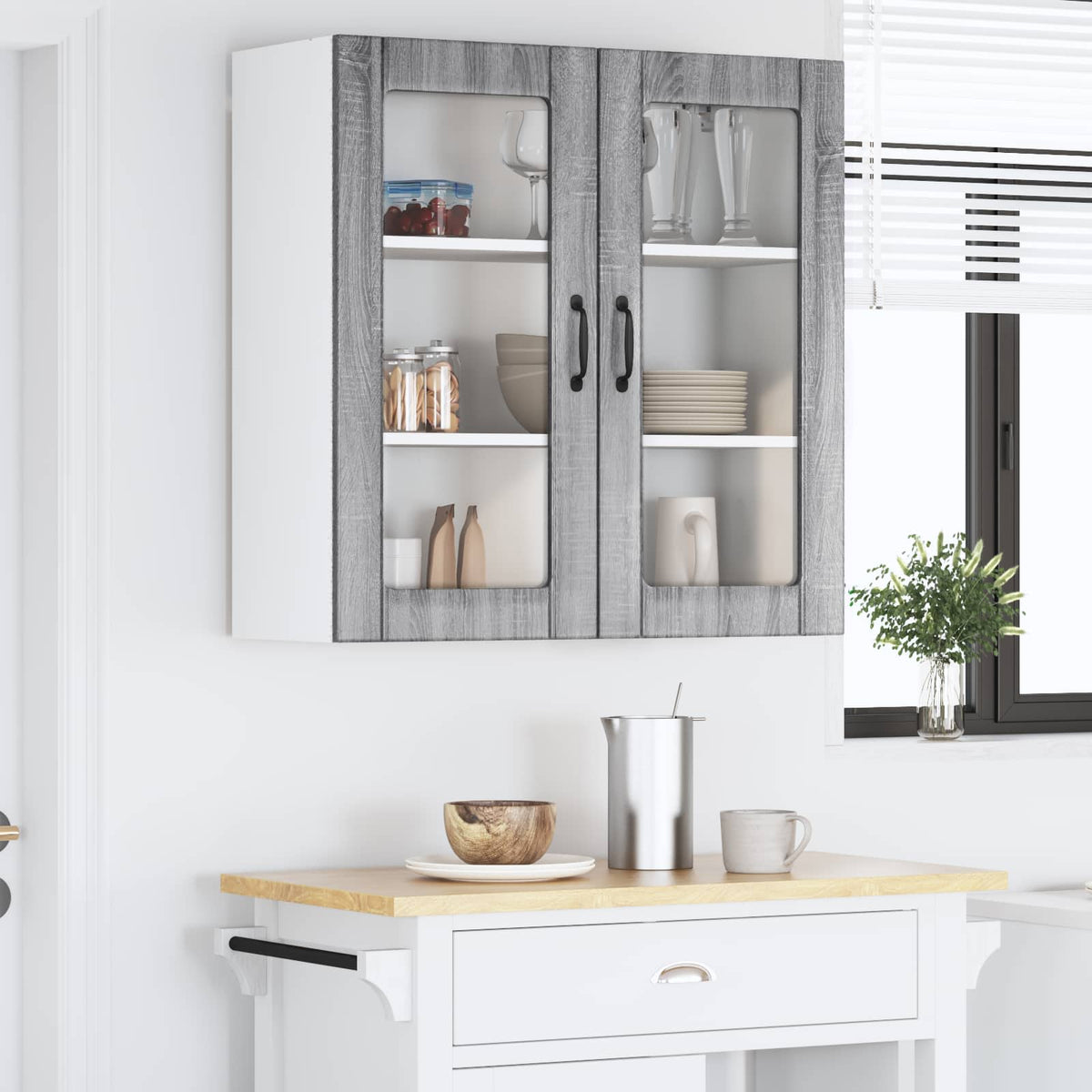 Væglågskab LUCCA Grå sonoma-eg 80 x 31 x 80 cm Konstrueret træ